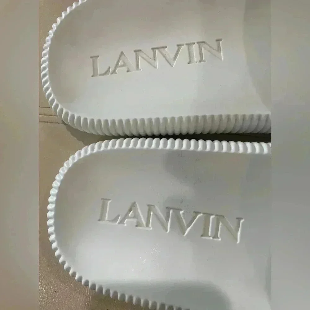 LANVIN Men’s Arpege Slide Logo Slip on Sandal flip flop Size 8.5 US / EU 42